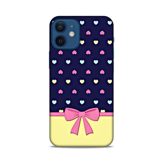 Heart Pattern with Bow Hard Back Case For Apple iPhone 12 Mini