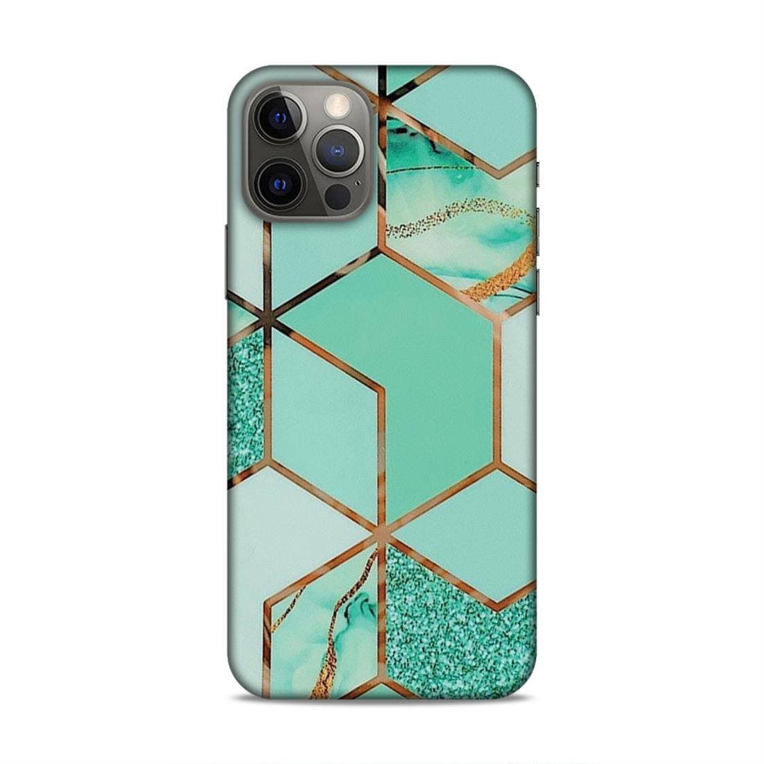 Hexagonal Marble Pattern Hard Back Case For Apple iPhone 12 / 12 Pro