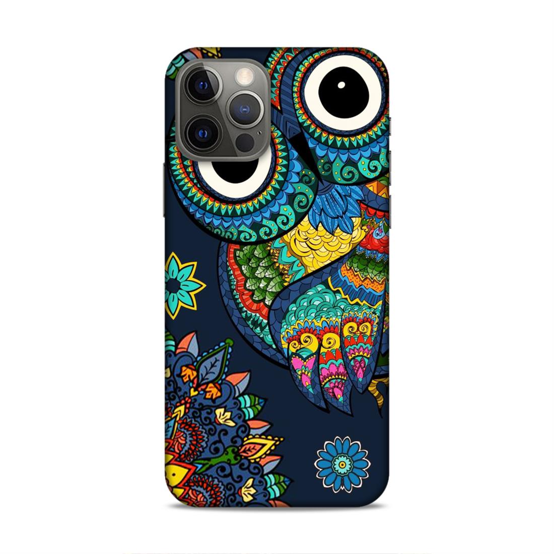 Owl and Mandala Flower Hard Back Case For Apple iPhone 12 / 12 Pro