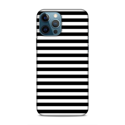 Black and White Line Hard Back Case For Apple iPhone 12 Pro Max