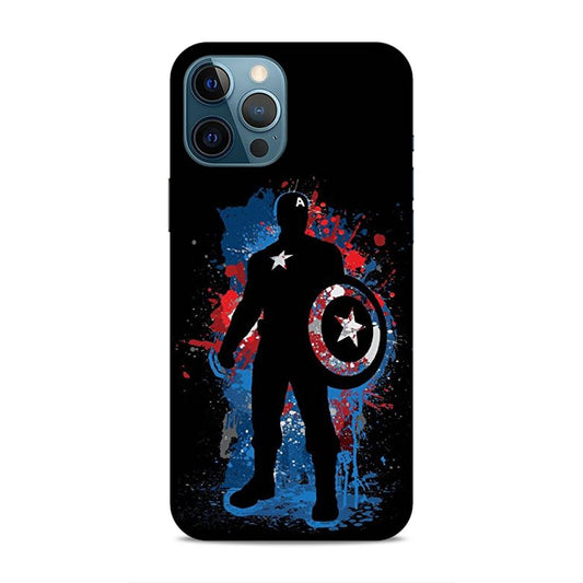 Black Captain America Hard Back Case For Apple iPhone 12 Pro Max