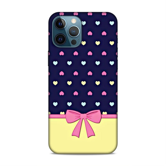 Heart Pattern with Bow Hard Back Case For Apple iPhone 12 Pro Max