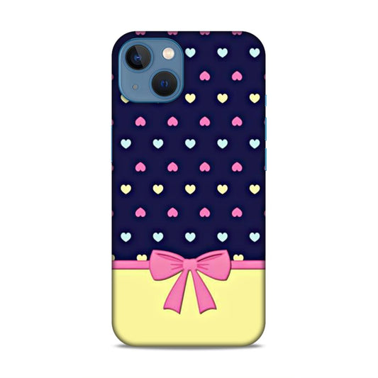 Heart Pattern with Bow Hard Back Case For Apple iPhone 13 / 14