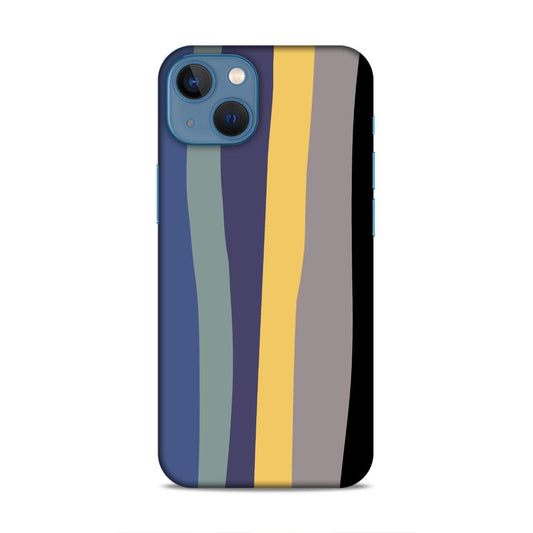 Black Blue Rainbow Hard Back Case For Apple iPhone 13 Mini