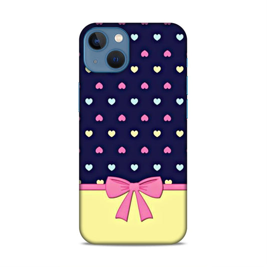 Heart Pattern with Bow Hard Back Case For Apple iPhone 13 Mini