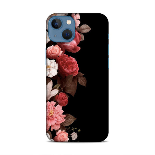 Floral in Black Hard Back Case For Apple iPhone 13 Mini