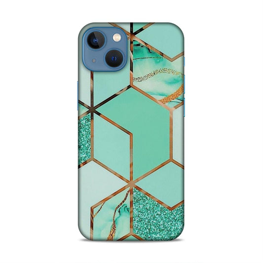Hexagonal Marble Pattern Hard Back Case For Apple iPhone 13 Mini