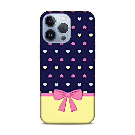 Heart Pattern with Bow Hard Back Case For Apple iPhone 13 Pro