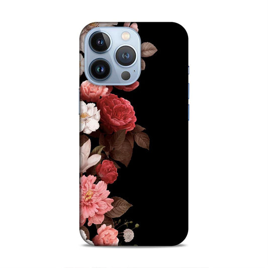Floral in Black Hard Back Case For Apple iPhone 13 Pro