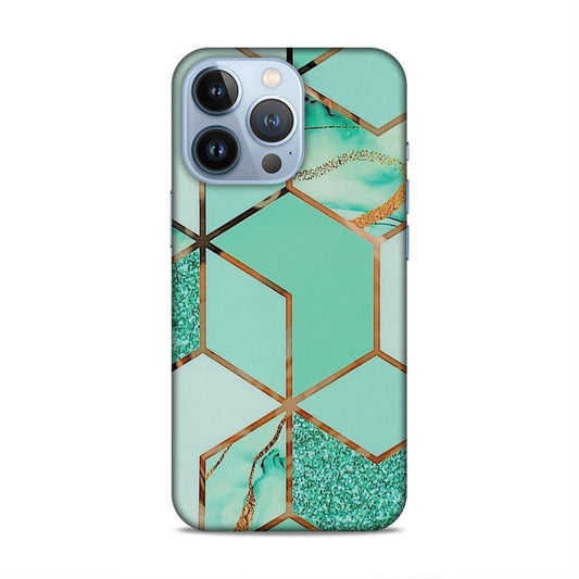Hexagonal Marble Pattern Hard Back Case For Apple iPhone 13 Pro