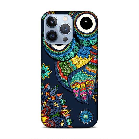 Owl and Mandala Flower Hard Back Case For Apple iPhone 13 Pro