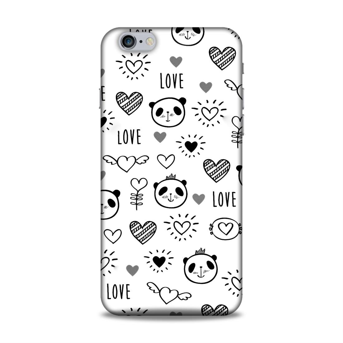 Heart Love and Panda Hard Back Case For Apple iPhone 6 Plus / 6s Plus