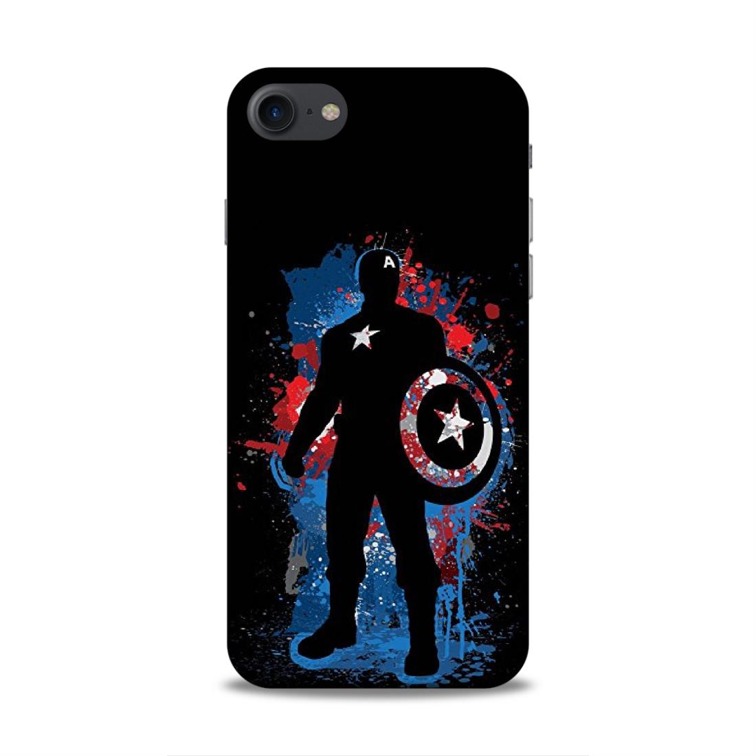 Black Captain America Hard Back Case For Apple iPhone 7 / 8 / SE 2020