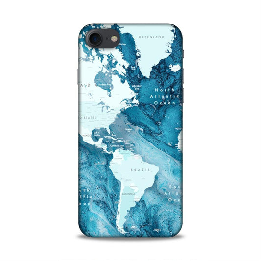 Blue Aesthetic World Map Hard Back Case For Apple iPhone 7 / 8 / SE 2020
