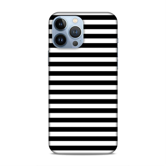 Black and White Line Hard Back Case For Apple iPhone 13 Pro Max