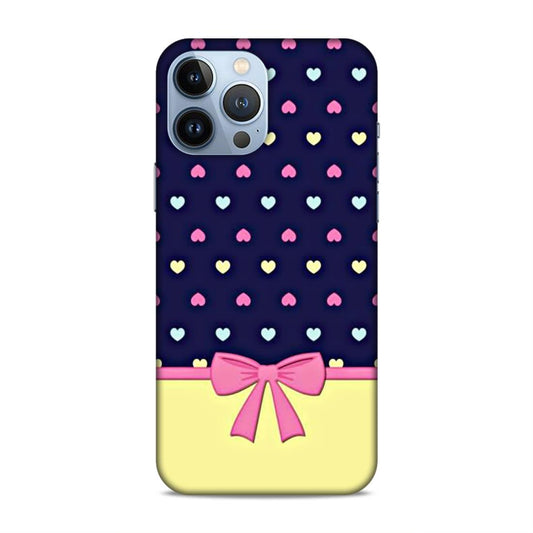 Heart Pattern with Bow Hard Back Case For Apple iPhone 13 Pro Max