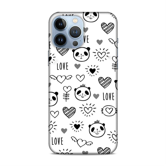 Heart Love and Panda Hard Back Case For Apple iPhone 13 Pro Max