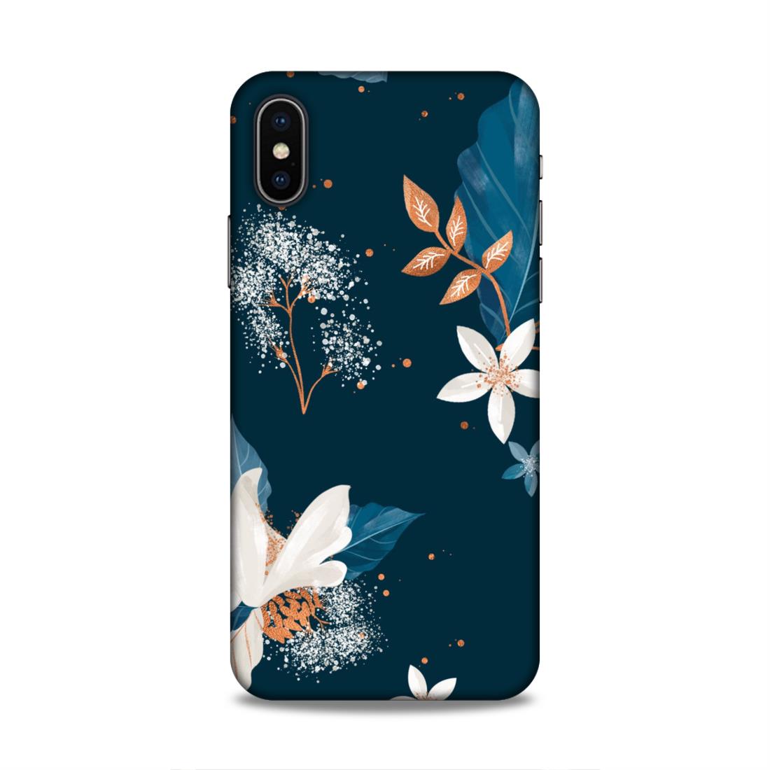 Blue Floral Hard Back Case For Apple iPhone X/XS