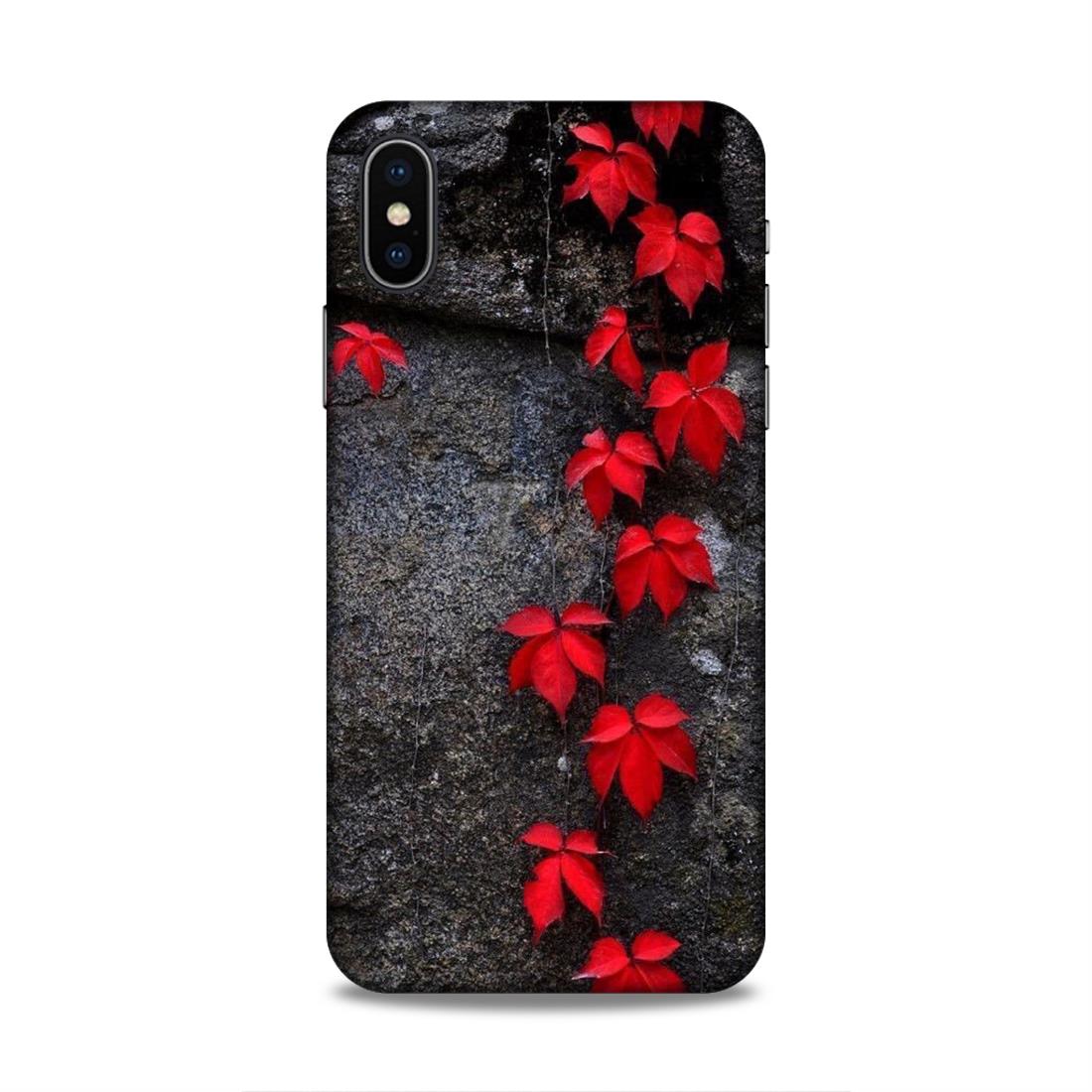 Red Leaf Series Hard Back Case For Apple iPhone X/XS