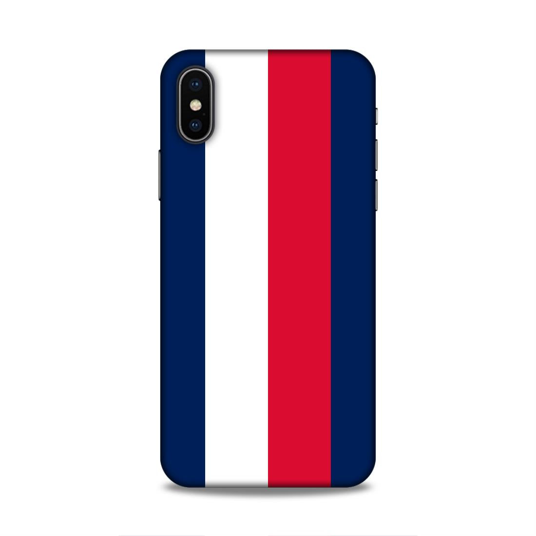 Blue White Red Pattern Hard Back Case For Apple iPhone X/XS
