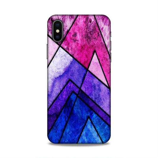 Blue Pink Pattern Hard Back Case For Apple iPhone X/XS
