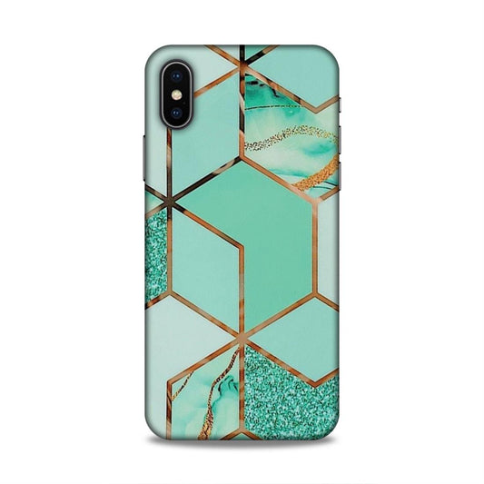 Hexagonal Marble Pattern Hard Back Case For Apple iPhone X/XS