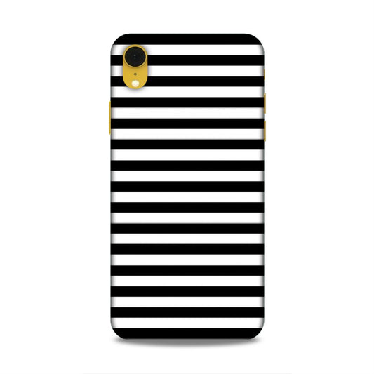 Black and White Line Hard Back Case For Apple iPhone XR