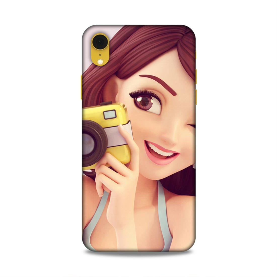 Selfi Click Girl Hard Back Case For Apple iPhone XR