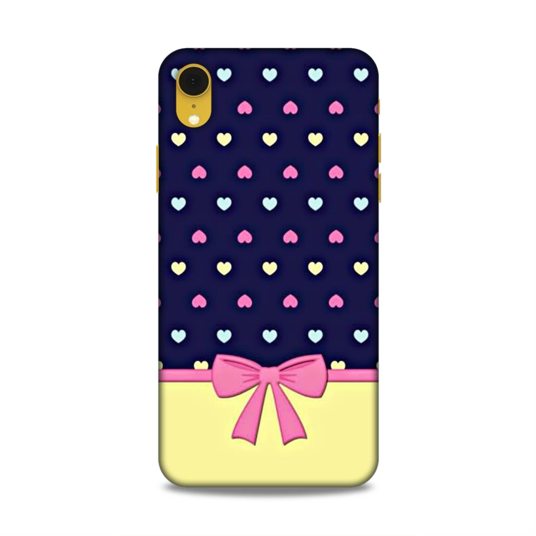Heart Pattern with Bow Hard Back Case For Apple iPhone XR