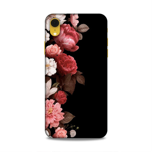 Floral in Black Hard Back Case For Apple iPhone XR