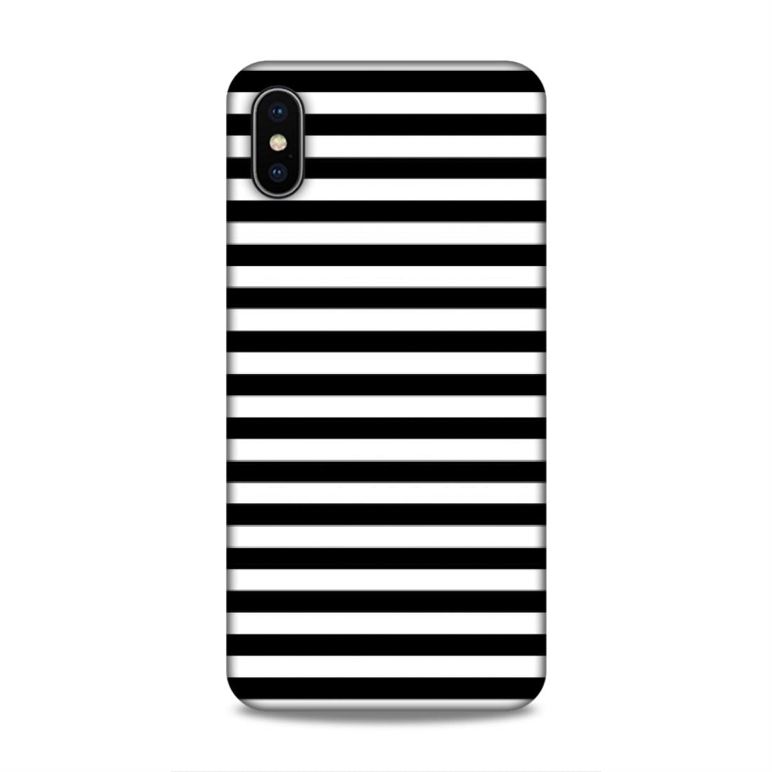 Black and White Line Hard Back Case For Apple iPhone XS Max