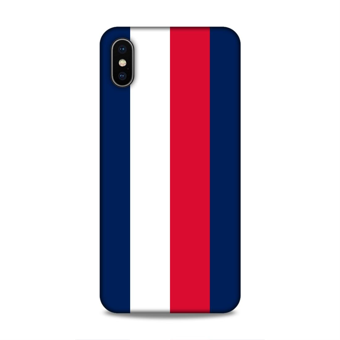 Blue White Red Pattern Hard Back Case For Apple iPhone XS Max