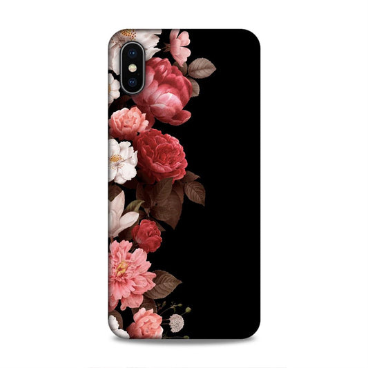 Floral in Black Hard Back Case For Apple iPhone XS Max