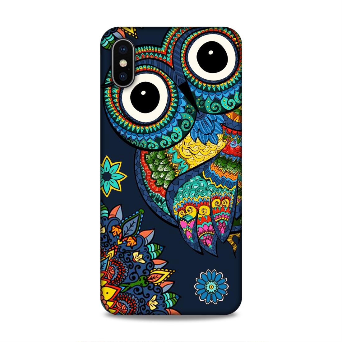 Owl and Mandala Flower Hard Back Case For Apple iPhone XS Max