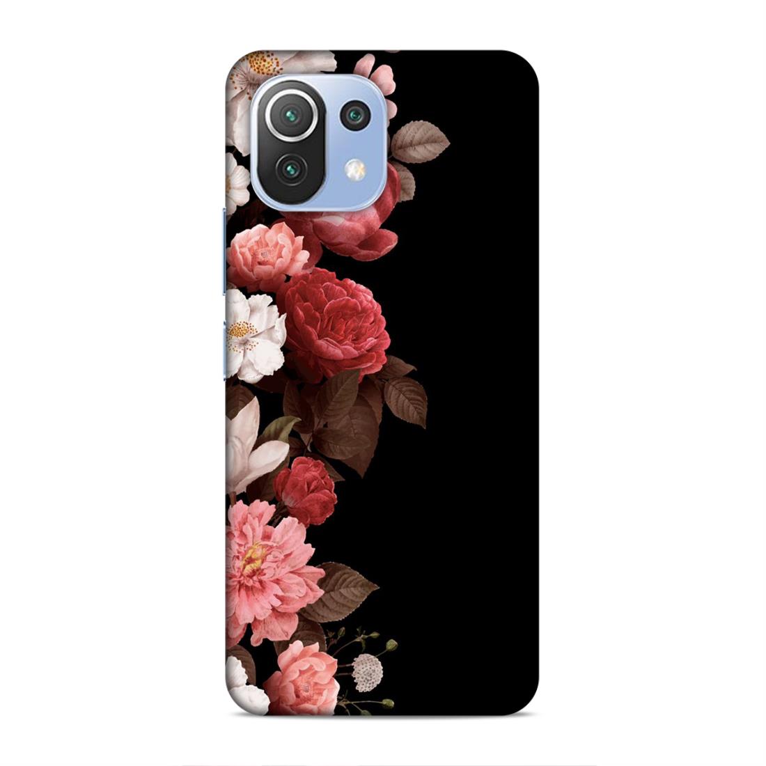 Floral in Black Hard Back Case For Xiaomi Mi 11 Lite