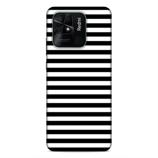 Black and White Line Hard Back Case For Xiaomi Redmi 10 / 10C / 10 Power