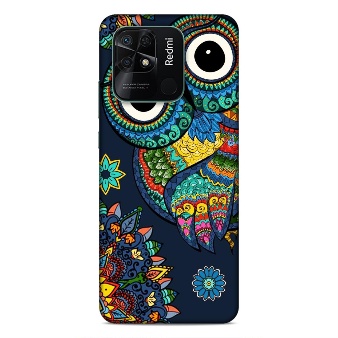 Owl and Mandala Flower Hard Back Case For Xiaomi Redmi 10 / 10C / 10 Power