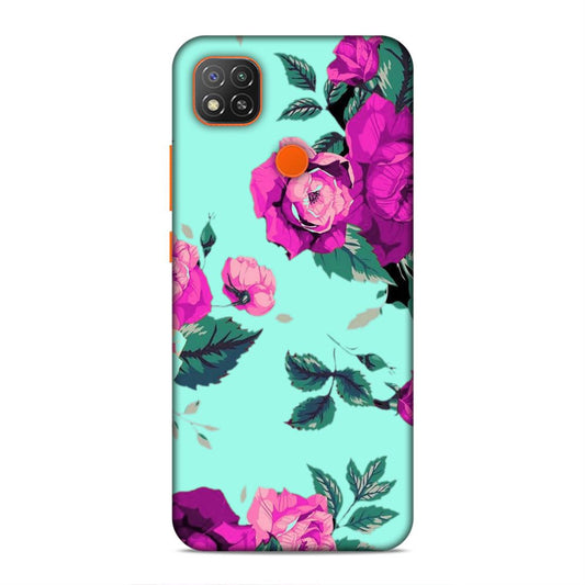 Pink Floral Hard Back Case For Xiaomi Poco C31 / Redmi 9 / 9C / 9 Active
