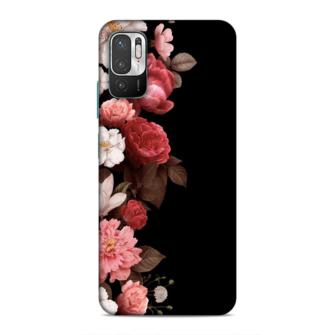 Floral in Black Hard Back Case For Xiaomi Poco M3 Pro 5G / Redmi Note 10 5G / 10T 5G