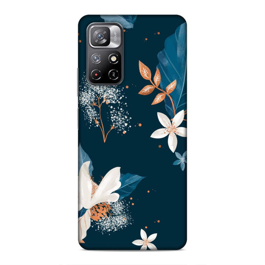 Blue Floral Hard Back Case For Xiaomi Poco M4 Pro 5G / Redmi Note 11T 5G