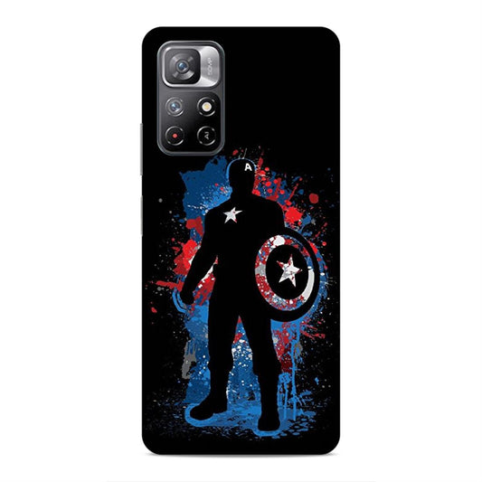 Black Captain America Hard Back Case For Xiaomi Poco M4 Pro 5G / Redmi Note 11T 5G