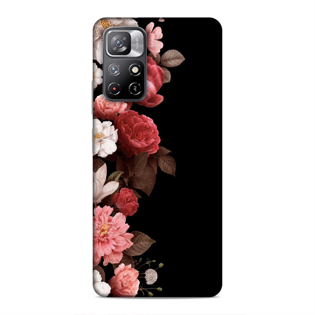 Floral in Black Hard Back Case For Xiaomi Poco M4 Pro 5G / Redmi Note 11T 5G