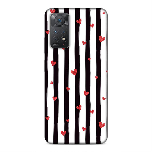 Little Hearts with Strips Hard Back Case For Xiaomi Redmi Note 11 Pro 4G / 5G / Note 11 Pro Plus 5G