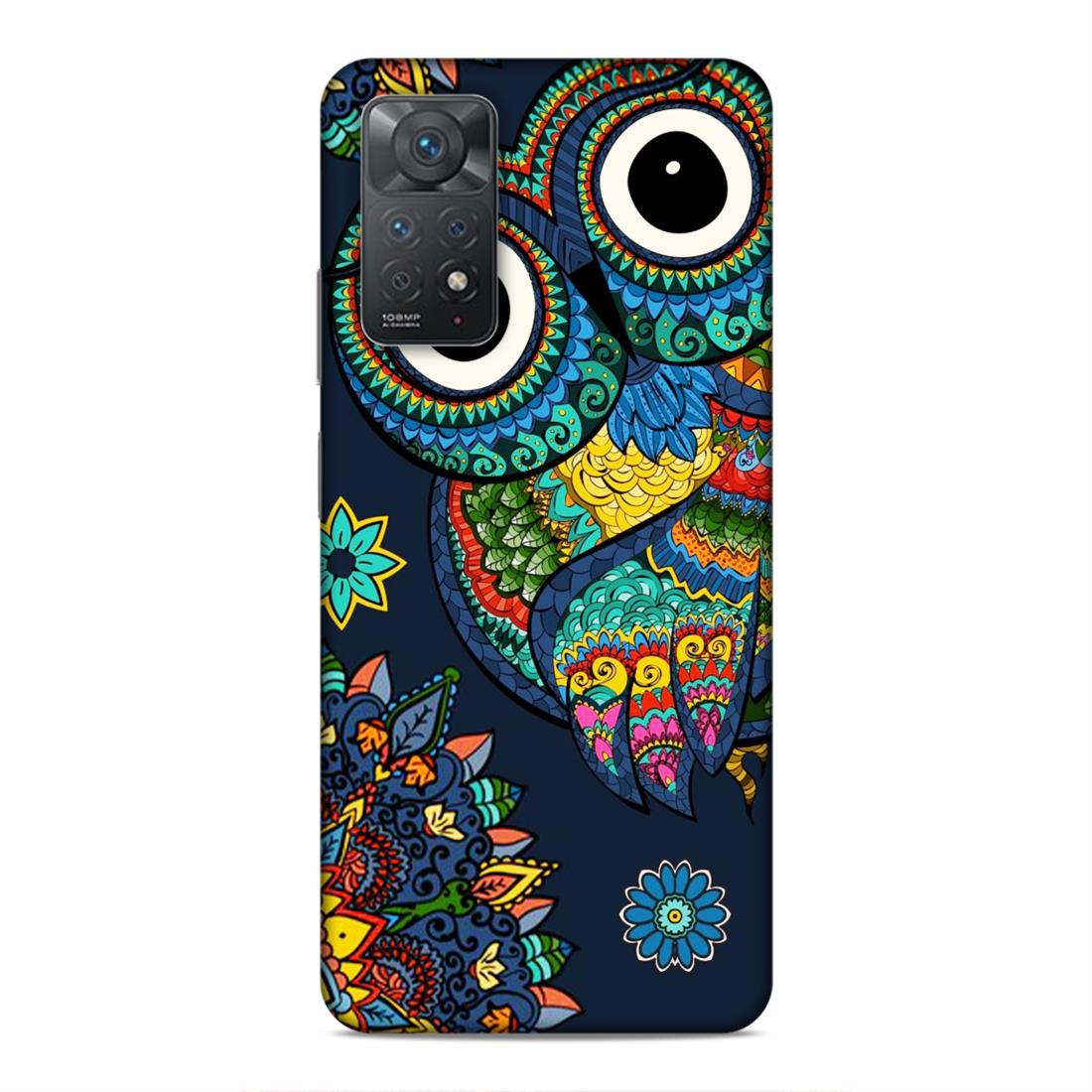 Owl and Mandala Flower Hard Back Case For Xiaomi Redmi Note 11 Pro 4G / 5G / Note 11 Pro Plus 5G