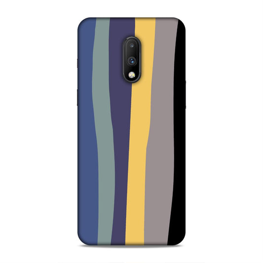 Black Blue Rainbow Hard Back Case For OnePlus 6T / 7