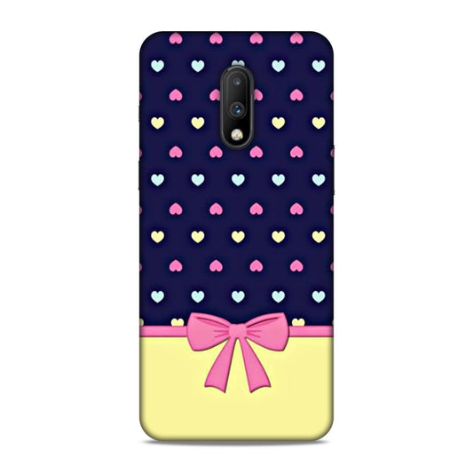 Heart Pattern with Bow Hard Back Case For OnePlus 6T / 7