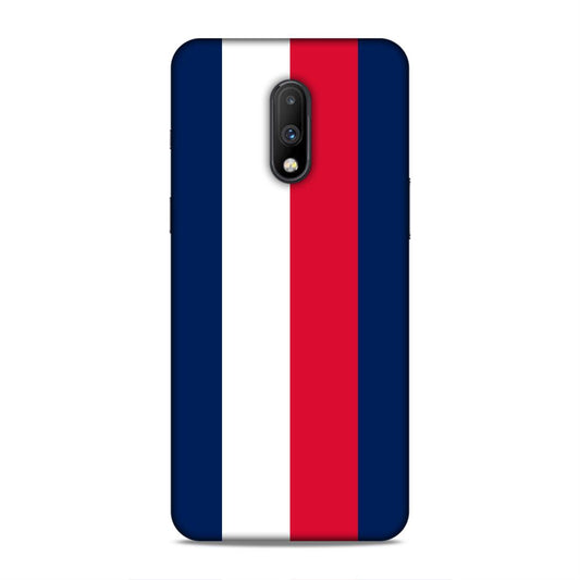 Blue White Red Pattern Hard Back Case For OnePlus 6T / 7