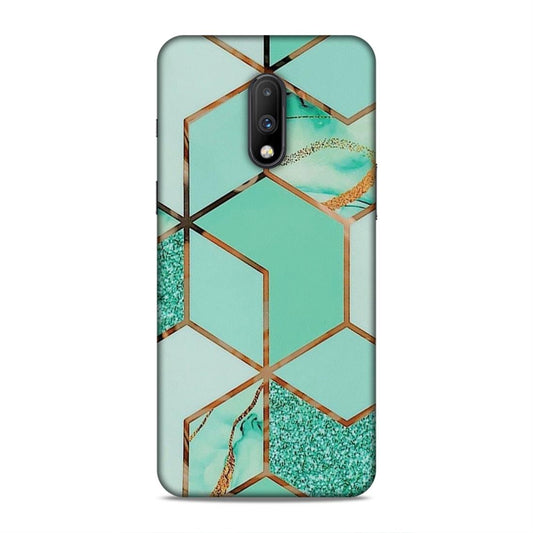 Hexagonal Marble Pattern Hard Back Case For OnePlus 6T / 7