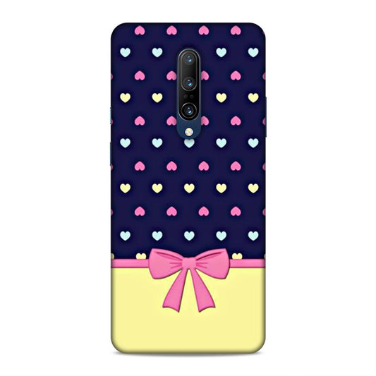Heart Pattern with Bow Hard Back Case For OnePlus 7 Pro