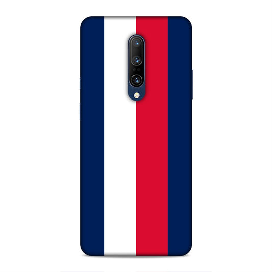 Blue White Red Pattern Hard Back Case For OnePlus 7 Pro